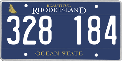 RI license plate 328184