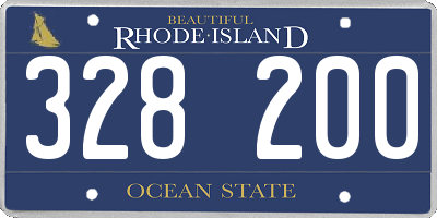 RI license plate 328200