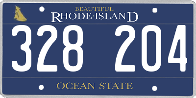 RI license plate 328204