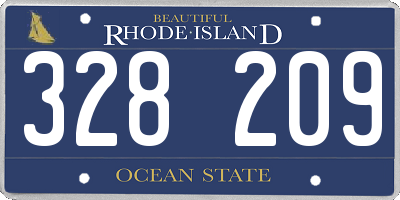 RI license plate 328209