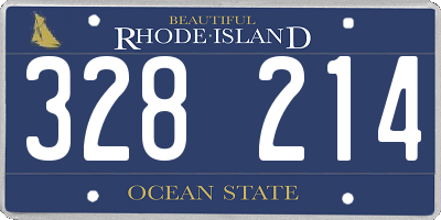 RI license plate 328214