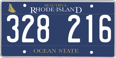 RI license plate 328216