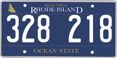 RI license plate 328218