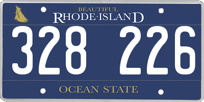 RI license plate 328226