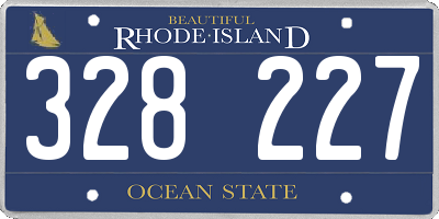 RI license plate 328227