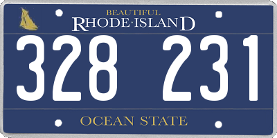 RI license plate 328231