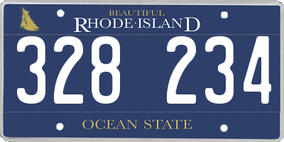 RI license plate 328234