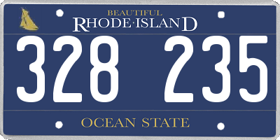 RI license plate 328235