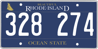 RI license plate 328274