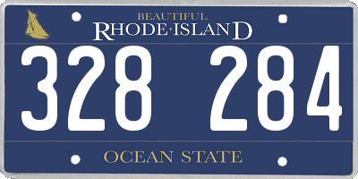 RI license plate 328284