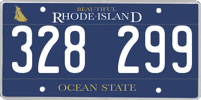RI license plate 328299