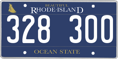 RI license plate 328300