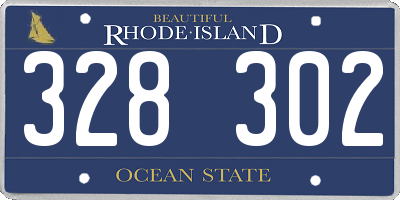 RI license plate 328302