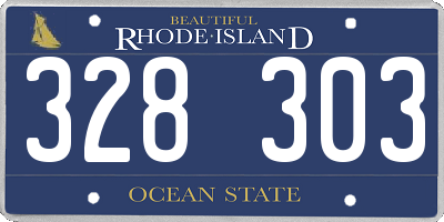 RI license plate 328303