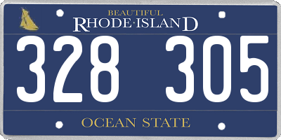 RI license plate 328305
