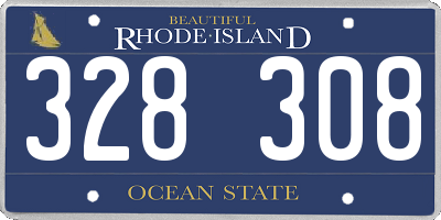 RI license plate 328308