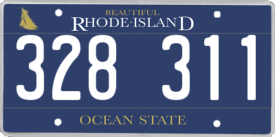 RI license plate 328311