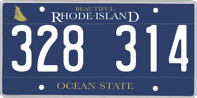 RI license plate 328314