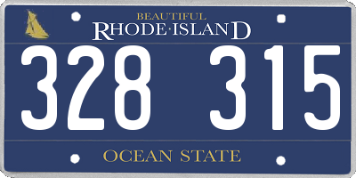 RI license plate 328315