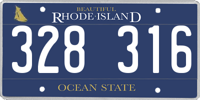 RI license plate 328316