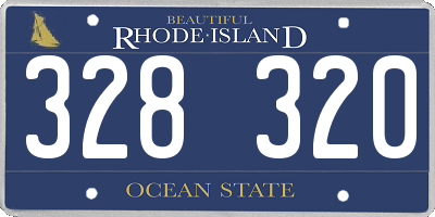 RI license plate 328320