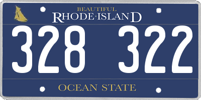 RI license plate 328322