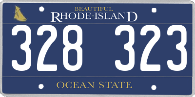 RI license plate 328323