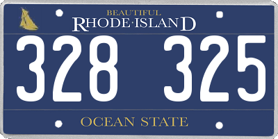 RI license plate 328325