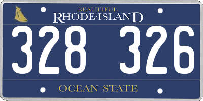 RI license plate 328326