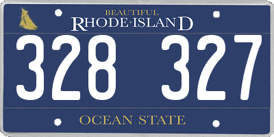 RI license plate 328327