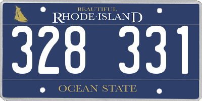 RI license plate 328331
