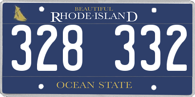 RI license plate 328332