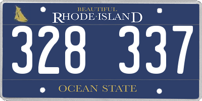 RI license plate 328337