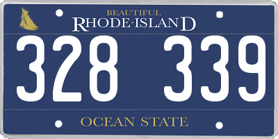 RI license plate 328339