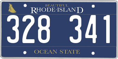 RI license plate 328341