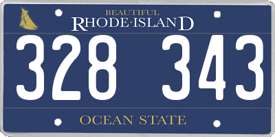 RI license plate 328343