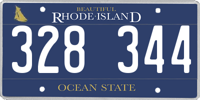 RI license plate 328344