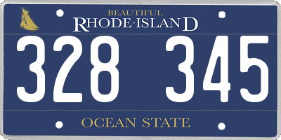 RI license plate 328345