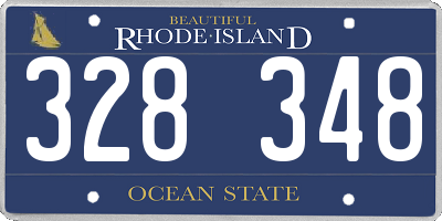 RI license plate 328348