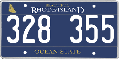 RI license plate 328355