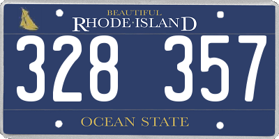 RI license plate 328357