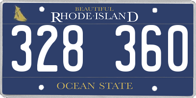 RI license plate 328360