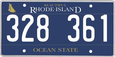 RI license plate 328361