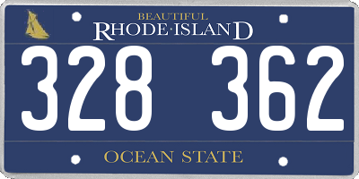 RI license plate 328362