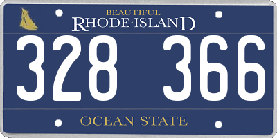 RI license plate 328366
