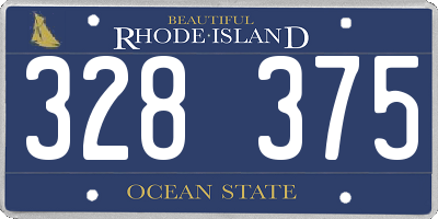 RI license plate 328375