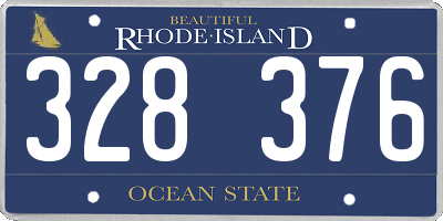 RI license plate 328376