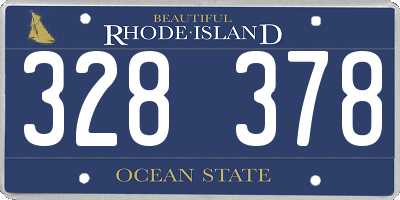 RI license plate 328378