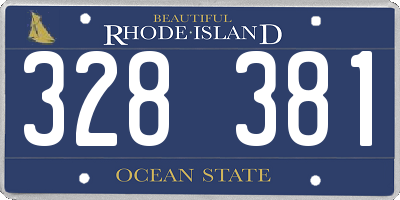 RI license plate 328381