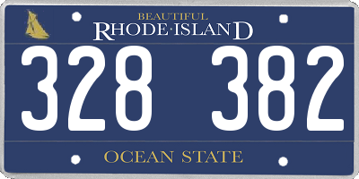 RI license plate 328382